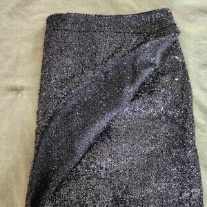 Express Black Sequin Midi Skirt